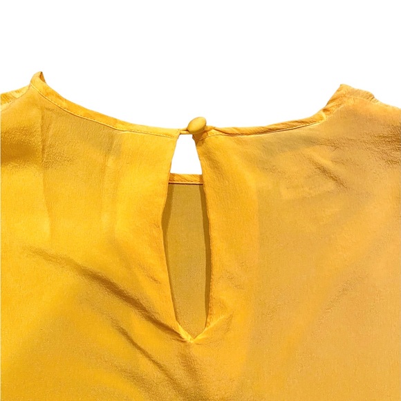 Vintage CLIO yellow 100% silk blouse with shoulder pads size S See measurements - Picture 5 of 6